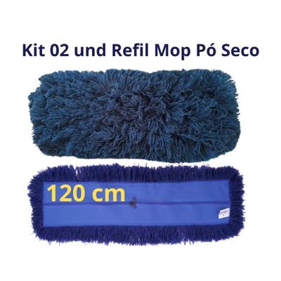2 Und Refil Mop Pó Cabeleira Piso Seco Profi 120cm Starclean