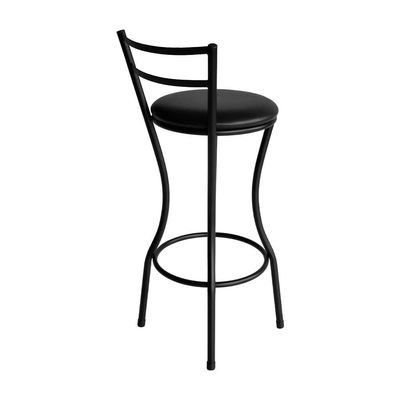 Banqueta Alta Famais Home com Assento Estofado - Preta