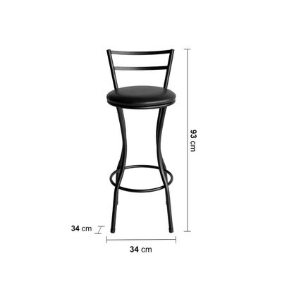 Banqueta Alta Famais Home com Assento Estofado - Preta