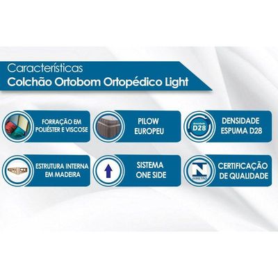 Cama Box Queen CRC + Colchão Ortopédico Light Ortobom + Cabeceira Clean Suede Marrom Chocolate