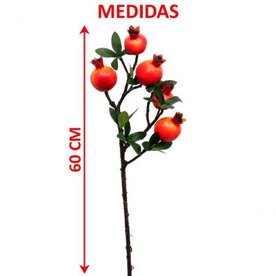 Kit 4 Plantas Fruta Romã Artificial Decoração Natal De 60cm