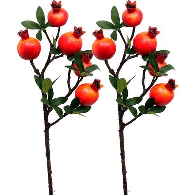 Kit 4 Plantas Fruta Romã Artificial Decoração Natal De 60cm