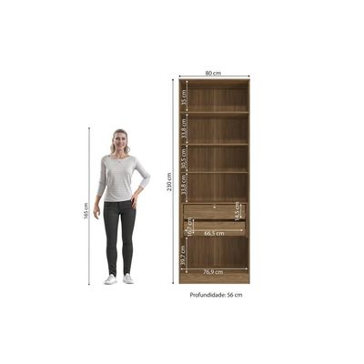 Guarda-roupa 2 Portas 2 Gavetas Kappesberg Adapt Nogueira