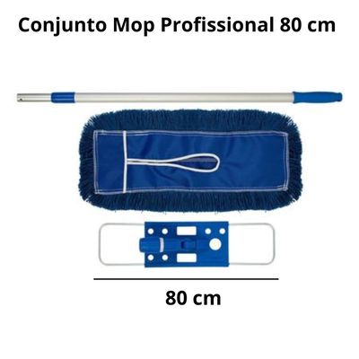 Conjunto Mop Pó Profissional 80 Cm - Bralimpia Resistente +