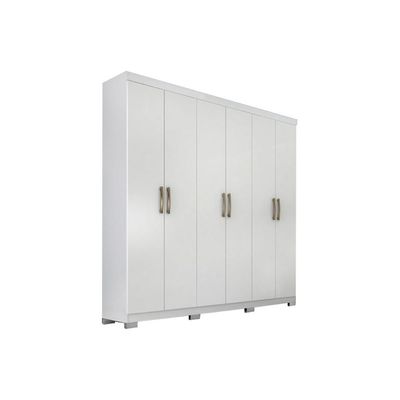 Guarda Roupa Casal 6 Portas e 3 Gavetas Clara Branco - Panan