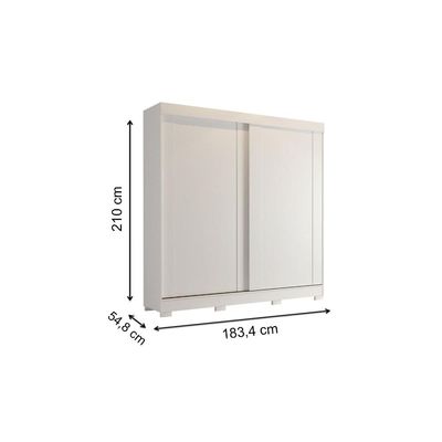 Guarda Roupa Casal 2 Portas de Correr e 3 Gavetas c/ Pés Ilhéus Branco - Panan