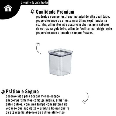 Mini Pote Hermético Lumini Quadrado 180 Ml