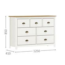 Cômoda 7 Gavetas Em Madeira Linha Topázio - Branco/freijó
