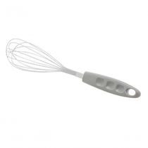 Batedor De Ovos Fouet Inox Cabo Plástico Cinza 30,5cm - Lyor