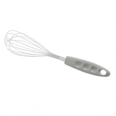 Batedor De Ovos Fouet Inox Cabo Plástico Cinza 30,5cm - Lyor