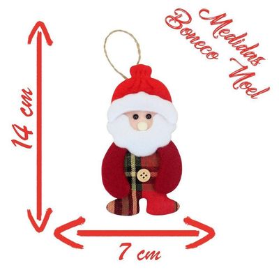 Kit 12 Peças Enfeite árvore Natal Pendente Papai Noel Boneco De Neve 14cm