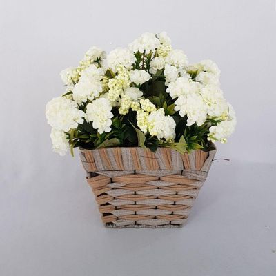 Arranjo Mini Hortênsias Artificiais Brancas