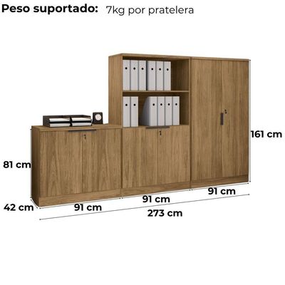 Conjunto Escritorio 3 Peças Versatil Kappesberg Itapua