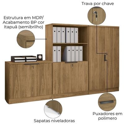 Conjunto Escritorio 3 Peças Versatil Kappesberg Itapua