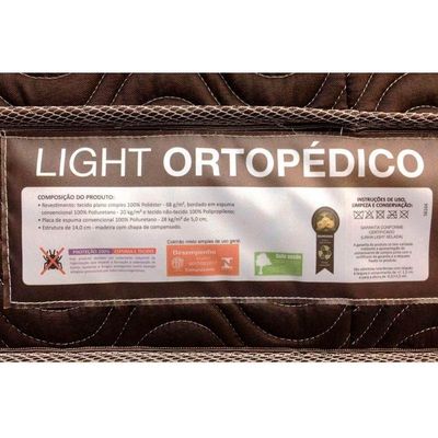 Cama Box Solteiro CRC + Colchão Ortopédico Light Ortobom + Cabeceira Clean Suede Marrom Taupe