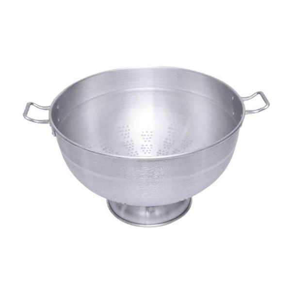 Escorredor E Macarrão Grande De Aluminio 40cm Industrial Com Pé