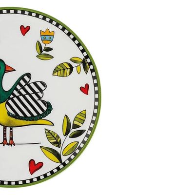 Jogo de pratos em porcelana Egan Cocorido 19cm 6 peças verde