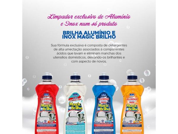 04 Magic Brilho Limpa Inox Aluminio 500 Ml Crivialli