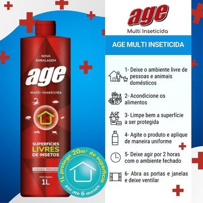 3 Und Age Arraze Mata Insetos Baratas 01 Litro