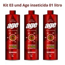 3 Und Age Arraze Mata Insetos Baratas 01 Litro