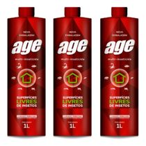 3 Und Age Arraze Mata Insetos Baratas 01 Litro