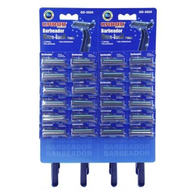 kit barbeador 24 um ultra inox basic- 2 lâminas cabo plastico