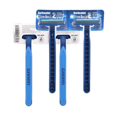kit barbeador 24 um ultra inox basic- 2 lâminas cabo plastico