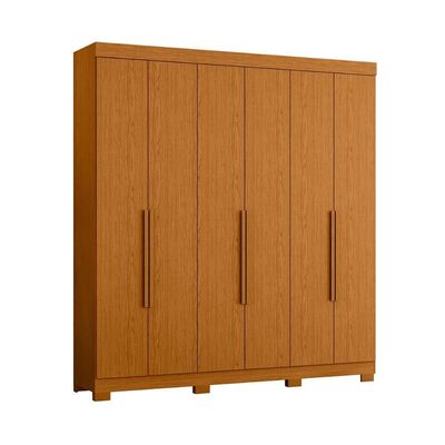 Guarda Roupa Vinci 200cm 6 Portas 3 Gavetas Com Pés Cinamomo