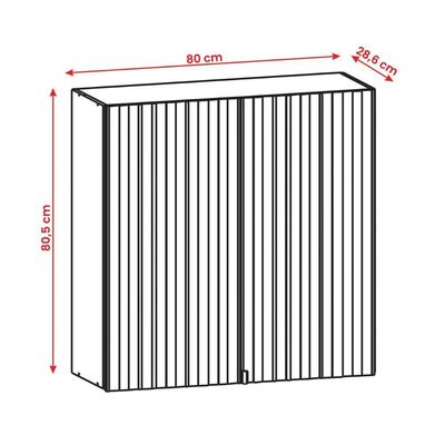 Armario De Cozinha Suspenso Art 80 Cm Com 2 Portas Freijo Riscatto