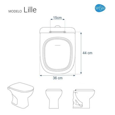 Assento Sanitário Poliester Lille Decorado Golfinho E Conchas Para Vaso Sensea