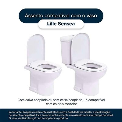 Assento Sanitário Poliester Lille Decorado Golfinho E Conchas Para Vaso Sensea