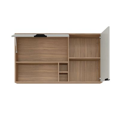 Armário Aéreo Demóbile Firenze com 2 Portas, 2 Prateleiras e Nichos  Amêndoa/Nude Prime TX