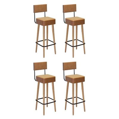 Kit 4 Banquetas Barcelona 96cm Couríssimo Amarula - Salaone Amarula