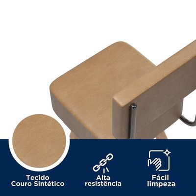Kit 4 Banquetas Barcelona 96cm Couríssimo Amarula - Salaone Amarula