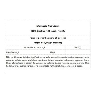 100% Creatine (120 Caps) - Padrão: único