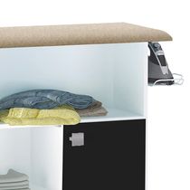 Tábua De Passar Roupa Mariana Com Balcão 1 Porta Branco-preto - Ajl Móveis Branco-preto