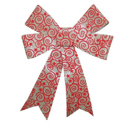 Enfeite árvore Natal Laço Arabesco Com Veludo 42 Cm