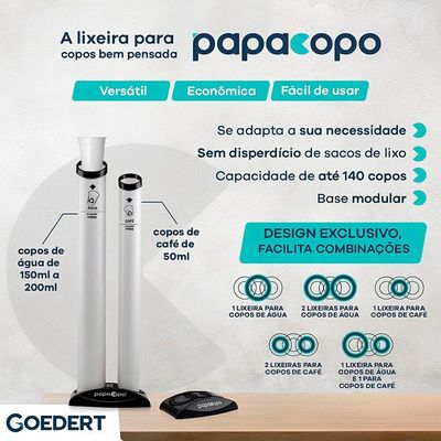 Lixeira Papacopos Dupla Coletora Para Copos Descartáveis