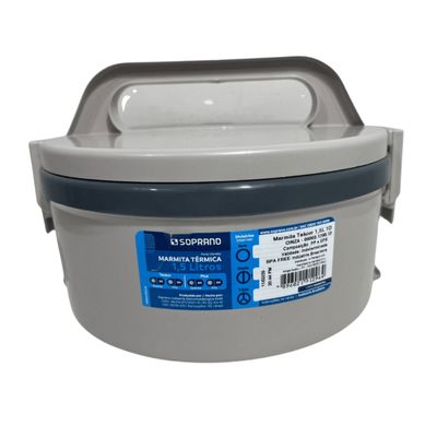 Marmita Térmica Tekcor Marmitex Soprano 1 Divisão Dupla Cinza