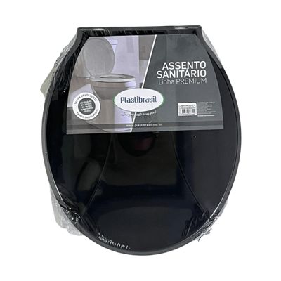 Assento Premium Para Vaso Sanitário Universal Oval Preto
