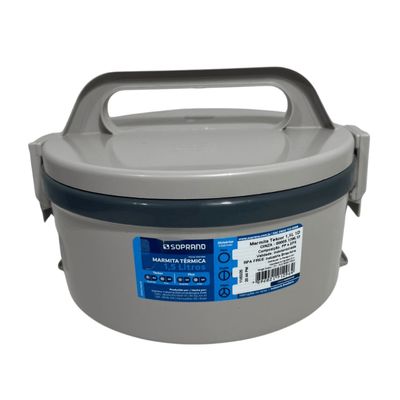 Marmita Térmica Tekcor Marmitex Soprano 1 Divisão Dupla Cinza