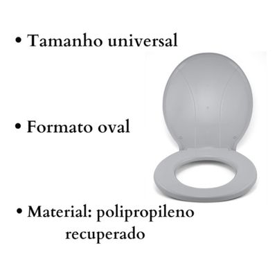 Assento Premium Para Vaso Sanitário Universal Oval Branco