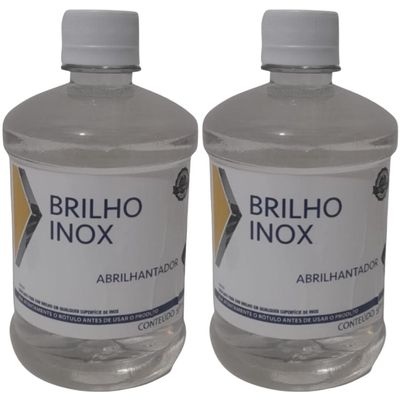 Kit 02 Perol Brilha Inox E Cromados Limpa E Da Brilho 500ml