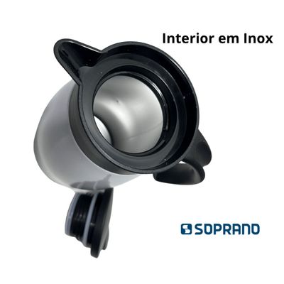 Bule Térmico Soprano 1 Litro Aço Inox Com Gatilho Branco