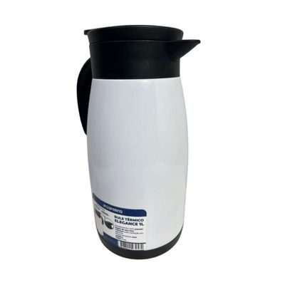 Bule Térmico Soprano 1 Litro Aço Inox Com Gatilho Branco