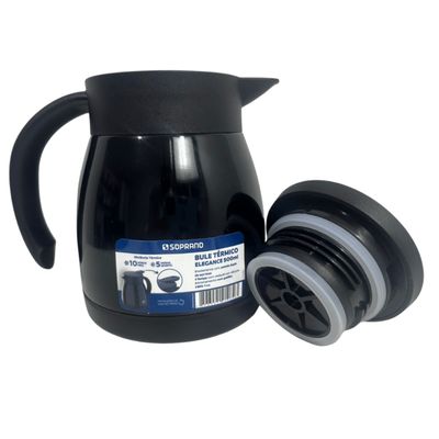 Bule Inox Elegance Garrafa Térmica Para Chá Café Água 500ml Preto