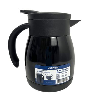 Bule Inox Elegance Garrafa Térmica Para Chá Café Água 500ml Preto