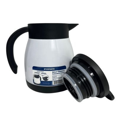 Bule Inox Elegance Garrafa Térmica Para Chá Café Água 500ml Branco