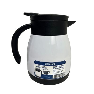 Bule Inox Elegance Garrafa Térmica Para Chá Café Água 500ml Branco