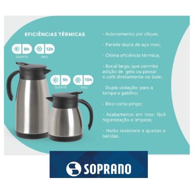 Bule Inox Elegance Garrafa Térmica Para Chá Café Água 500ml Branco
